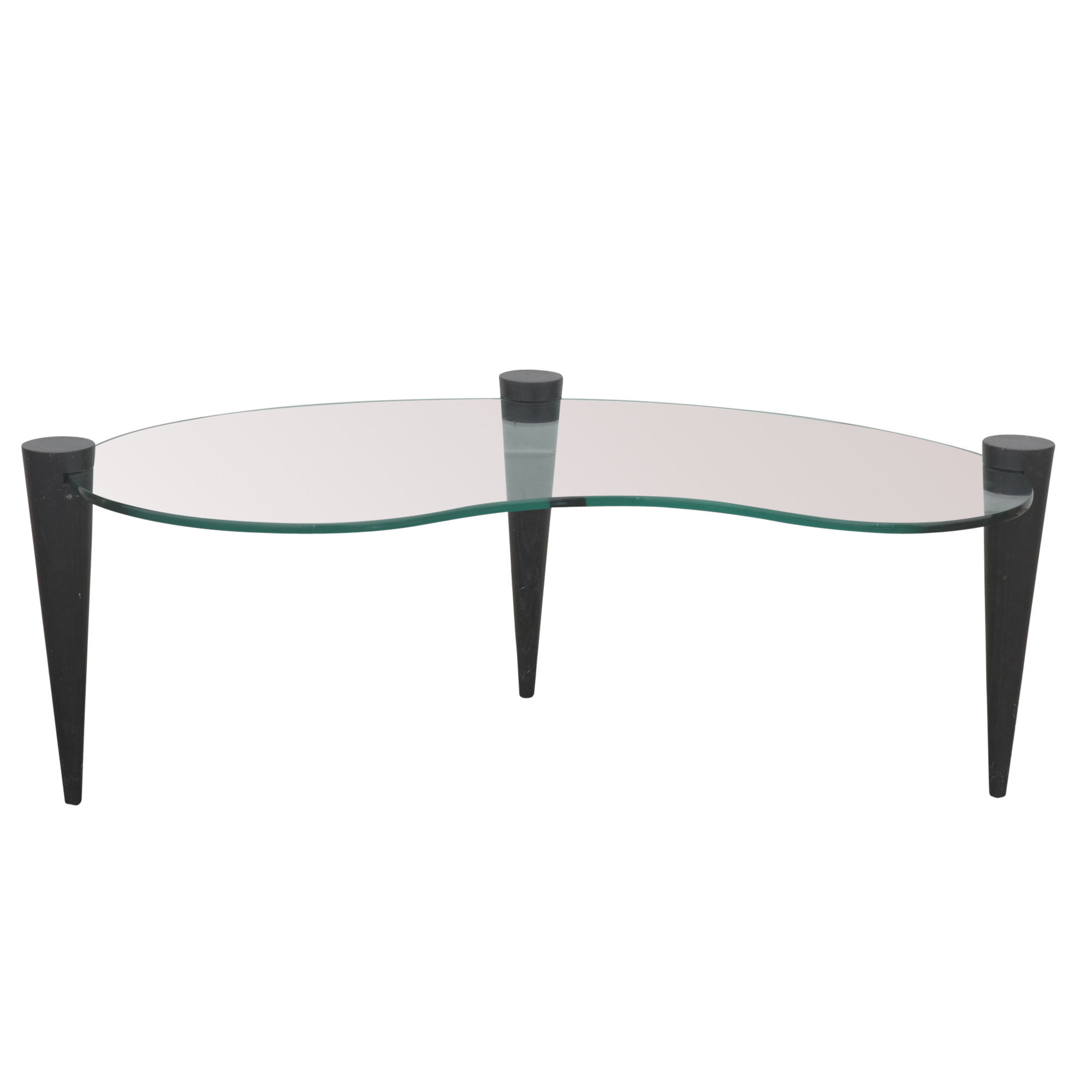 Kidney Bean Shaped Glass Coffee Table | EBTH